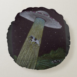 Alien Abduction Round Cushion