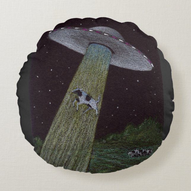 Alien Abduction Round Cushion (Front)