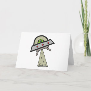 Alien Abduction UFO Flying Saucer Card