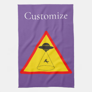 Alien Abduction UFO Thunder_Cove Tea Towel