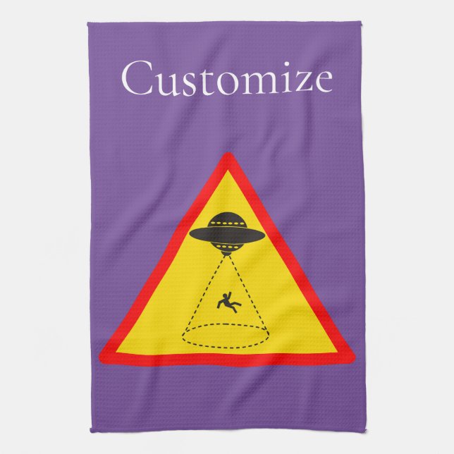 Alien Abduction UFO Thunder_Cove Tea Towel (Vertical)