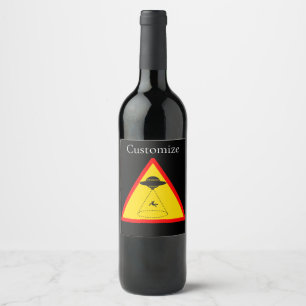 Alien Abduction UFO Thunder_Cove Wine Label
