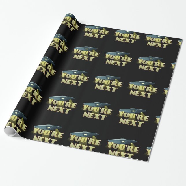Alien Abduction, You Are Next Wrapping Paper (Unrolled)