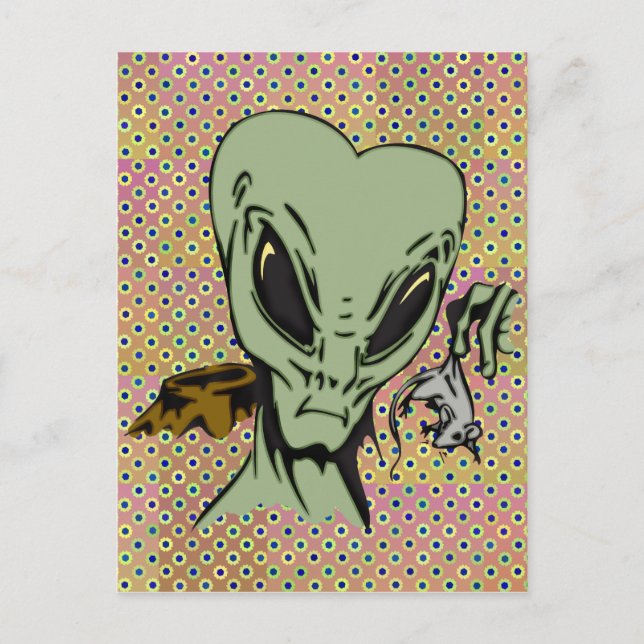 Alien Abductions Of Mice Postcard (Front)