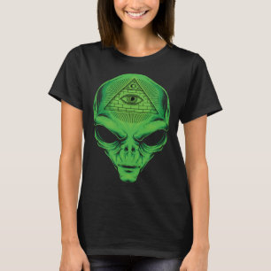 Alien All Seeing Eye Illuminati  Graphic Style T-Shirt