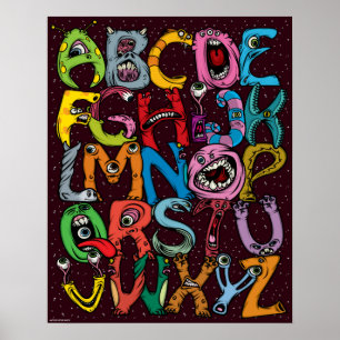 Alien Alphabet Poster