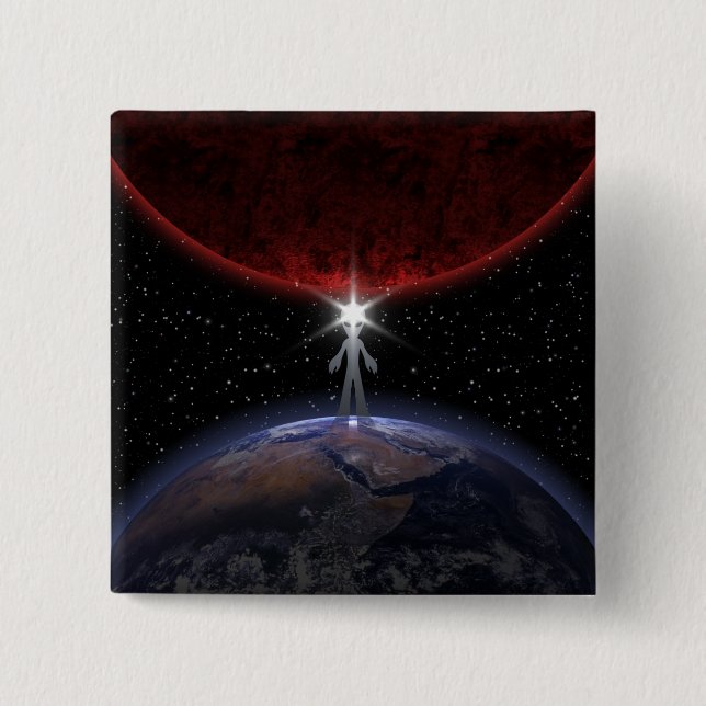 Alien Among The Planets 15 Cm Square Badge (Front)