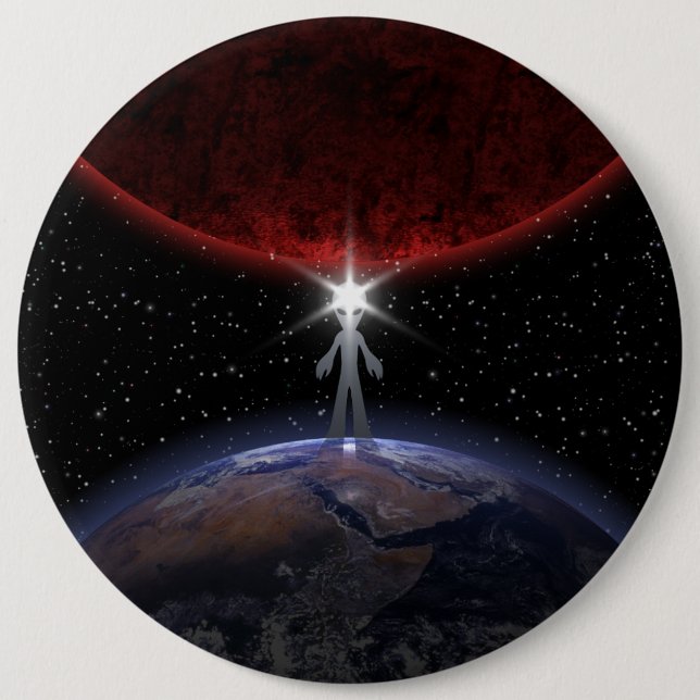 Alien Among The Planets 6 Cm Round Badge (Front)