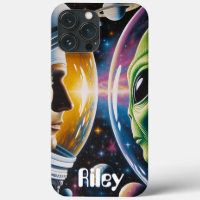 Alien and Astronaut in Space Personalised