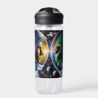 Alien and Astronaut in Space Personalised