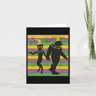 Alien And Bigfoot Bead Vintage Mardi Gras New Orle Card