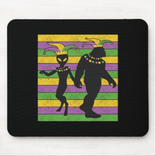 Alien And Bigfoot Bead Vintage Mardi Gras New Orle Mouse Pad