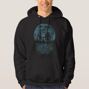 Alien And Bigfoot Moon, UFO's Funny Sasquatch And  Hoodie