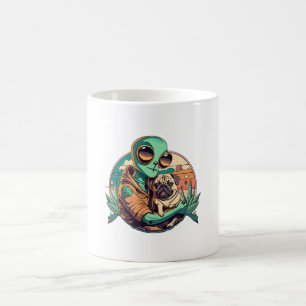 Alien and Pug Coffee Mug