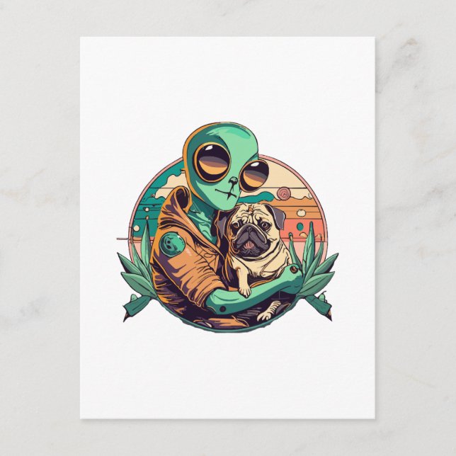 Alien and Pug Enclosure Card (Front)