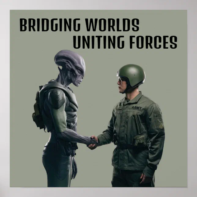 Alien and Soldier Poster | Zazzle