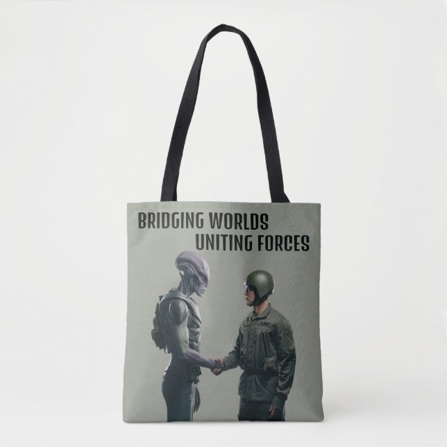 Alien and Soldier Tote Bag (Front)