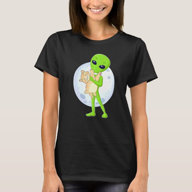 Alien And The Cat Ufo 51 Area Ive Always Believed  T-Shirt (Front)