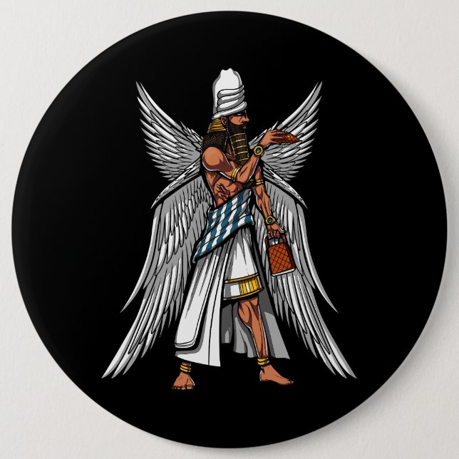 Alien Anunnaki God Ancient Sumerian King 6 Cm Round Badge (Front)