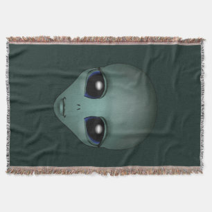 Alien Art Blanket E.T. Alien Grey Throw Blanket