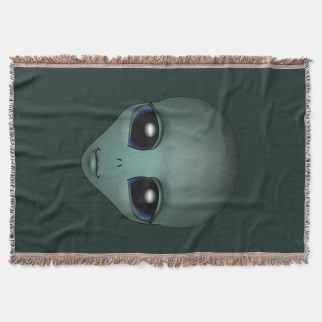 Alien Art Blanket E.T. Alien Grey Throw Blanket (Front)