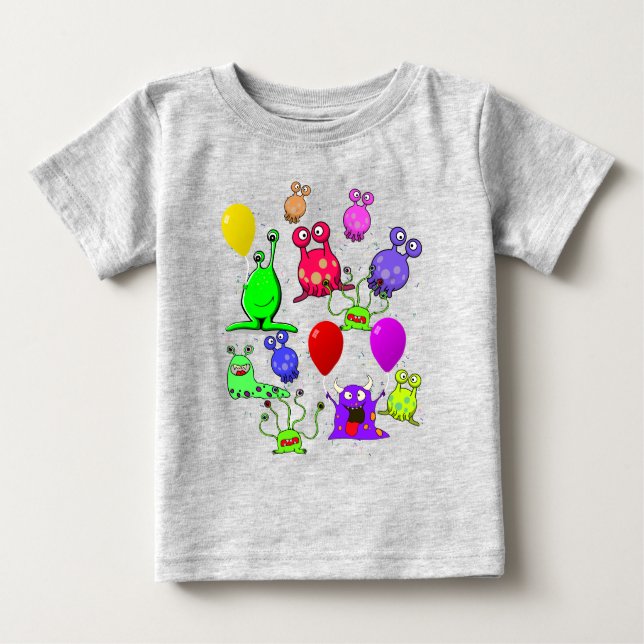 Alien Art * Party with Aliens Baby T-Shirt (Front)