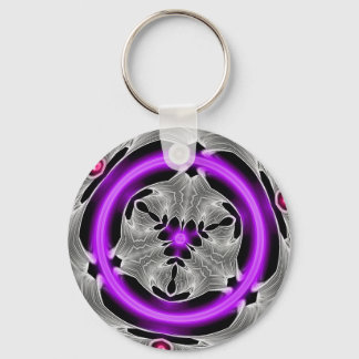 Alien Art - Purple Neon Key Ring