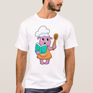 Alien as Cook with Cookbook T-Shirt