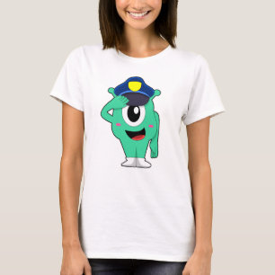 Alien as Police officer with Police hat T-Shirt