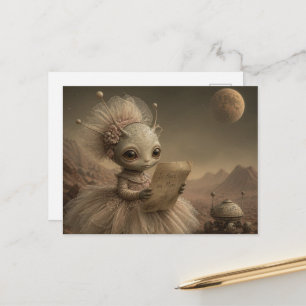 Alien asks is there life on Mars Postcard