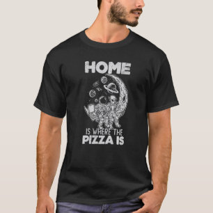 Alien Astronaut Eating Pizza In The Cosmos  Pizza T-Shirt