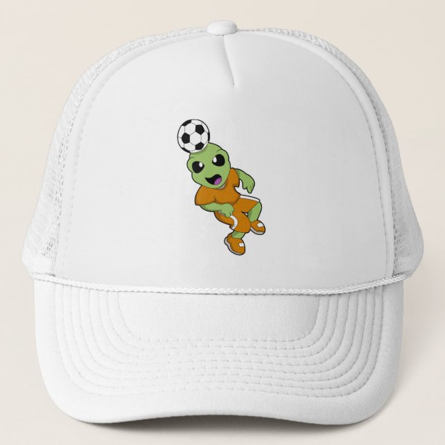 Alien at Soccer Sports Trucker Hat (Front)