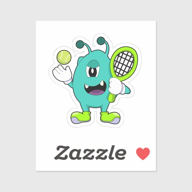 Alien at Tennis with Tennis racket (Sheet)