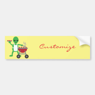 Alien Barbecue Cookout Thunder_Cove Bumper Sticker