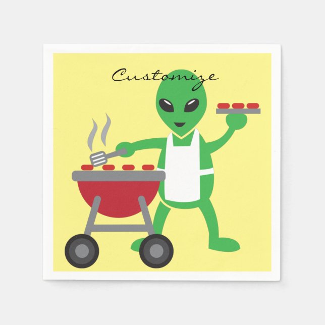 Alien Barbecue Cookout Thunder_Cove Napkin (Front)