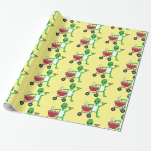 Alien Barbecue Cookout Thunder_Cove Wrapping Paper