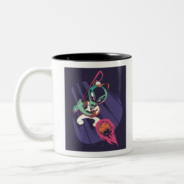 Alien Baseball Two-Tone Coffee Mug (Left)