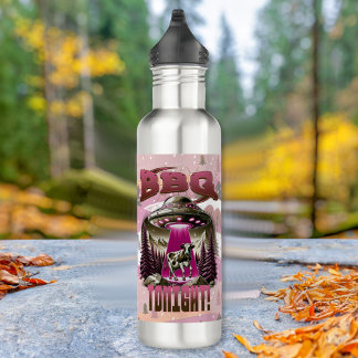 Alien BBQ Cow Abduction Joke 710 Ml Water Bottle
