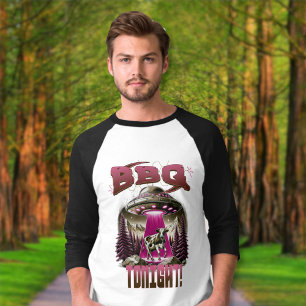 Alien BBQ Cow Abduction Joke T-Shirt