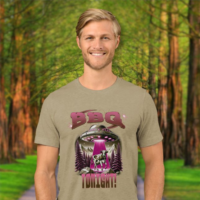 Alien BBQ Cow Abduction Joke Tri-Blend Shirt (Creator Uploaded)