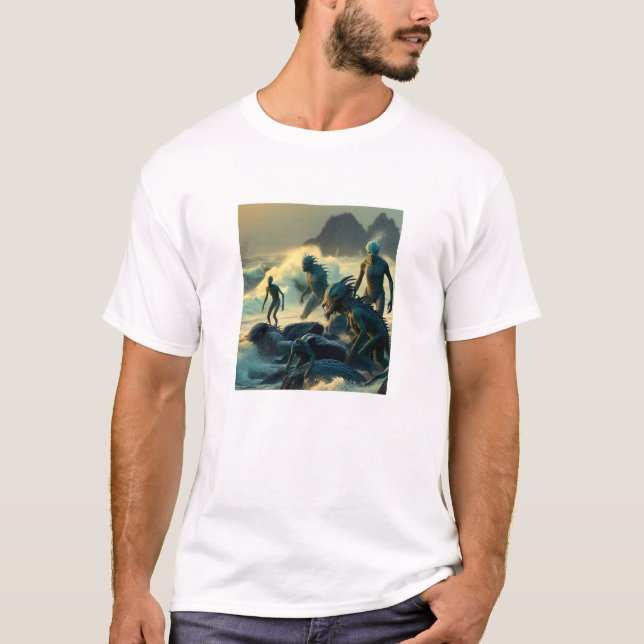 'Alien Beach' by Juan Cabana 2024 T-Shirt (Front)