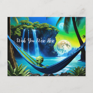 Alien Beach Vacation -Wish You Were Here Postcard