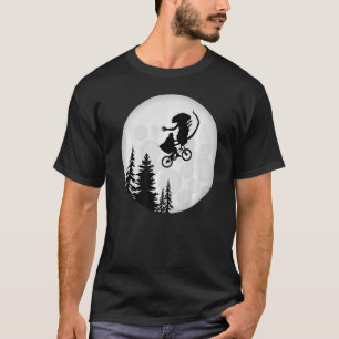 Alien Bicycle Basket Moon Silhouette T-Shirt