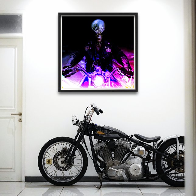 Alien Biker (Dreamy Version) Poster (Creator Uploaded)