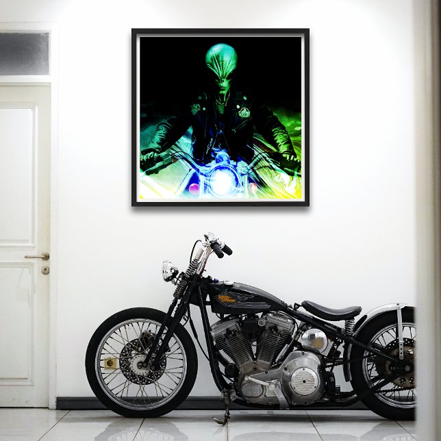 Alien Biker (Neon Version) Poster (Creator Uploaded)