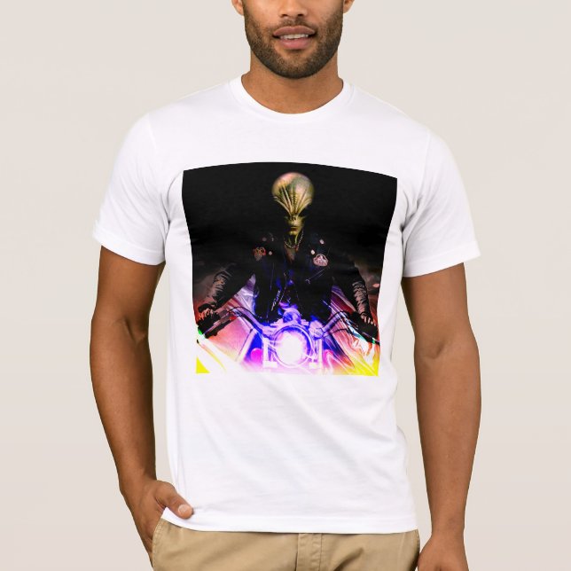 Alien Biker  T-Shirt (Front)
