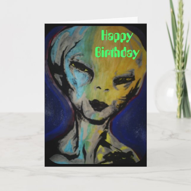 'Alien' Birthday Card (Front)