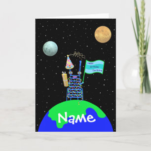 Alien Birthday card 1 with verse by Jo Images
