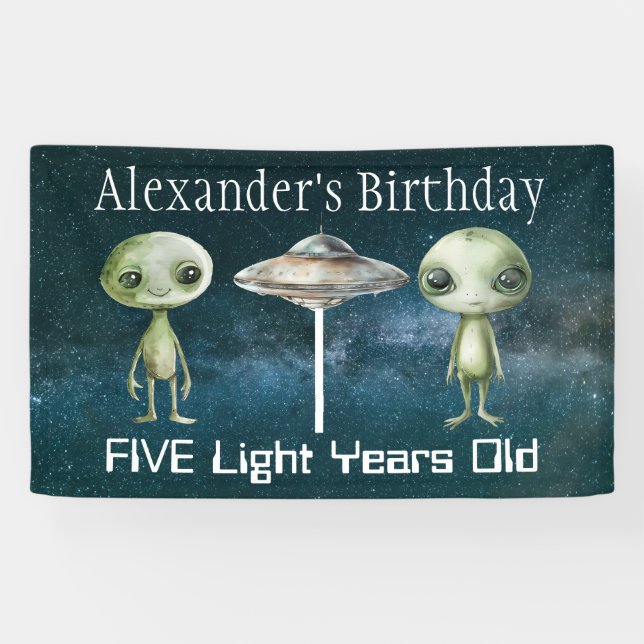 Alien Birthday Party Banner (Horizontal)