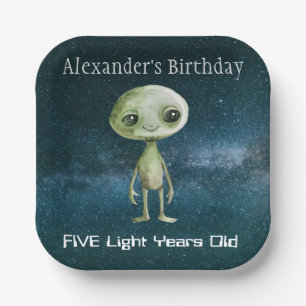 Alien Birthday Party Paper Plate